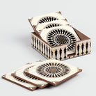 Decorative wooden coasters for cups, mugs, and glasses

