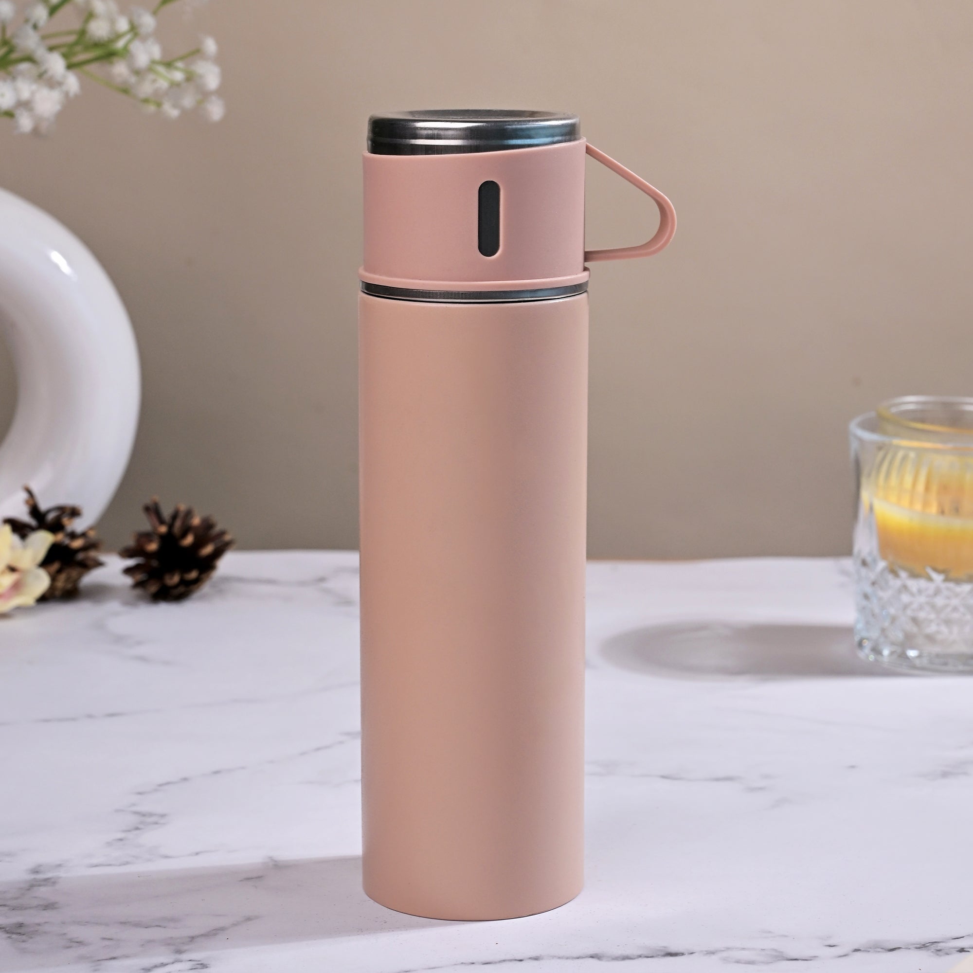 Premium insulated stainless steel flask set for hot and cold beverages
