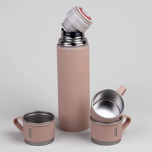 Opulent insulated flask set with elegant exterior finish