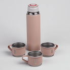 Stainless steel thermos flask set for travel and everyday use