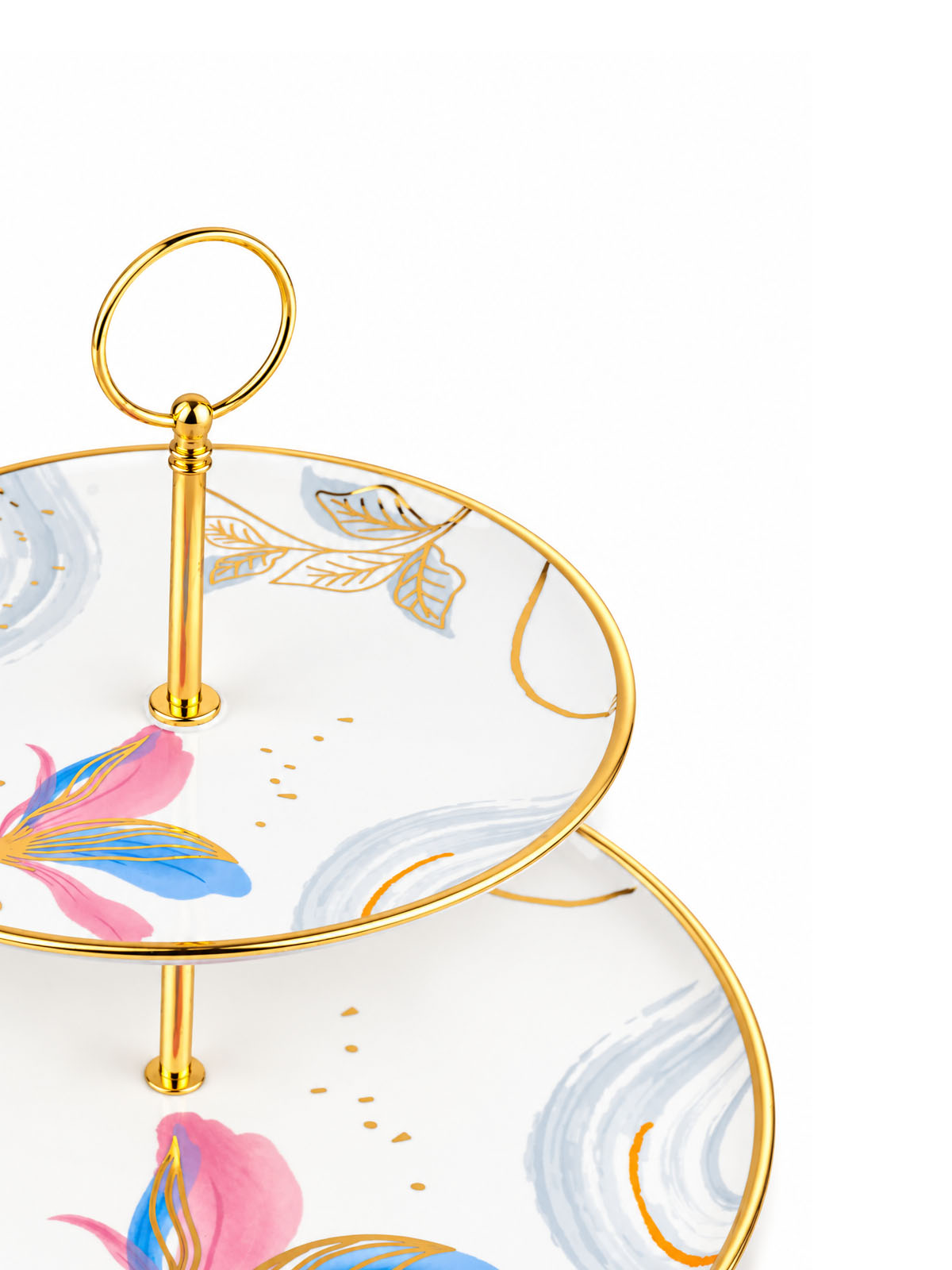 Elegant Orchid Whispers 2-tier serving stand