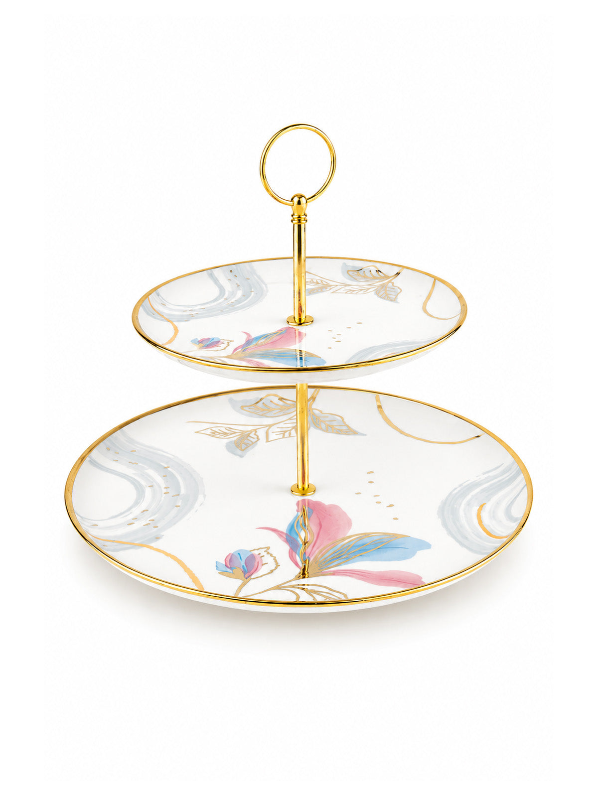 Orchid Whispers decorative real gold serving stand