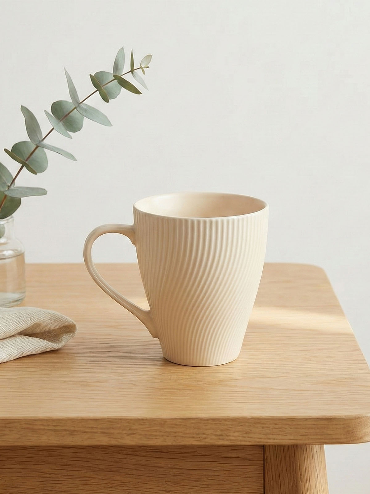 Elegant pale peach bone china coffee mug set

