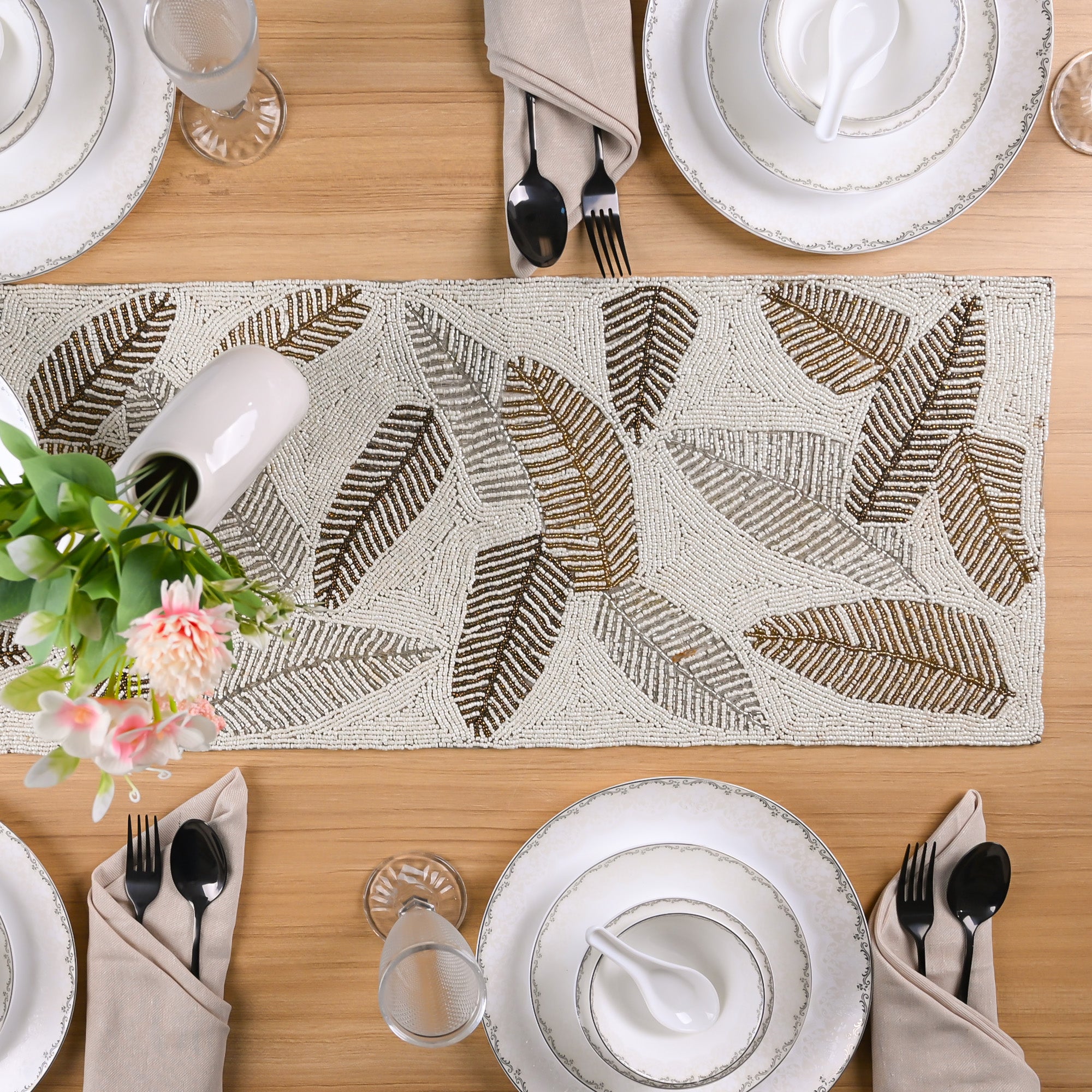Palm leaves handmade table mat for elegant dining
