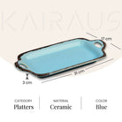 Handmade pastel blue ceramic serving platter

