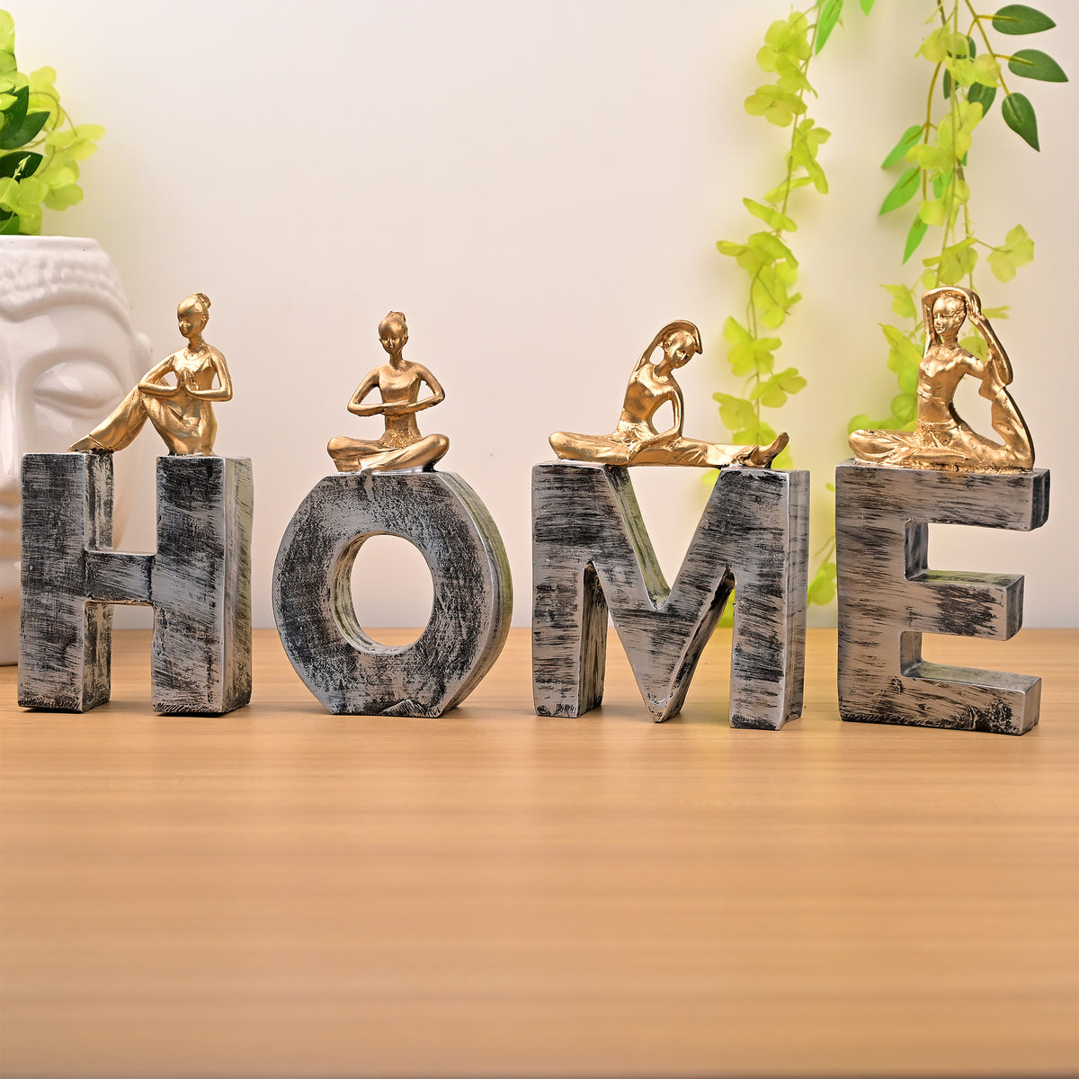 Peaceful Home Yoga letters decorative wall art

