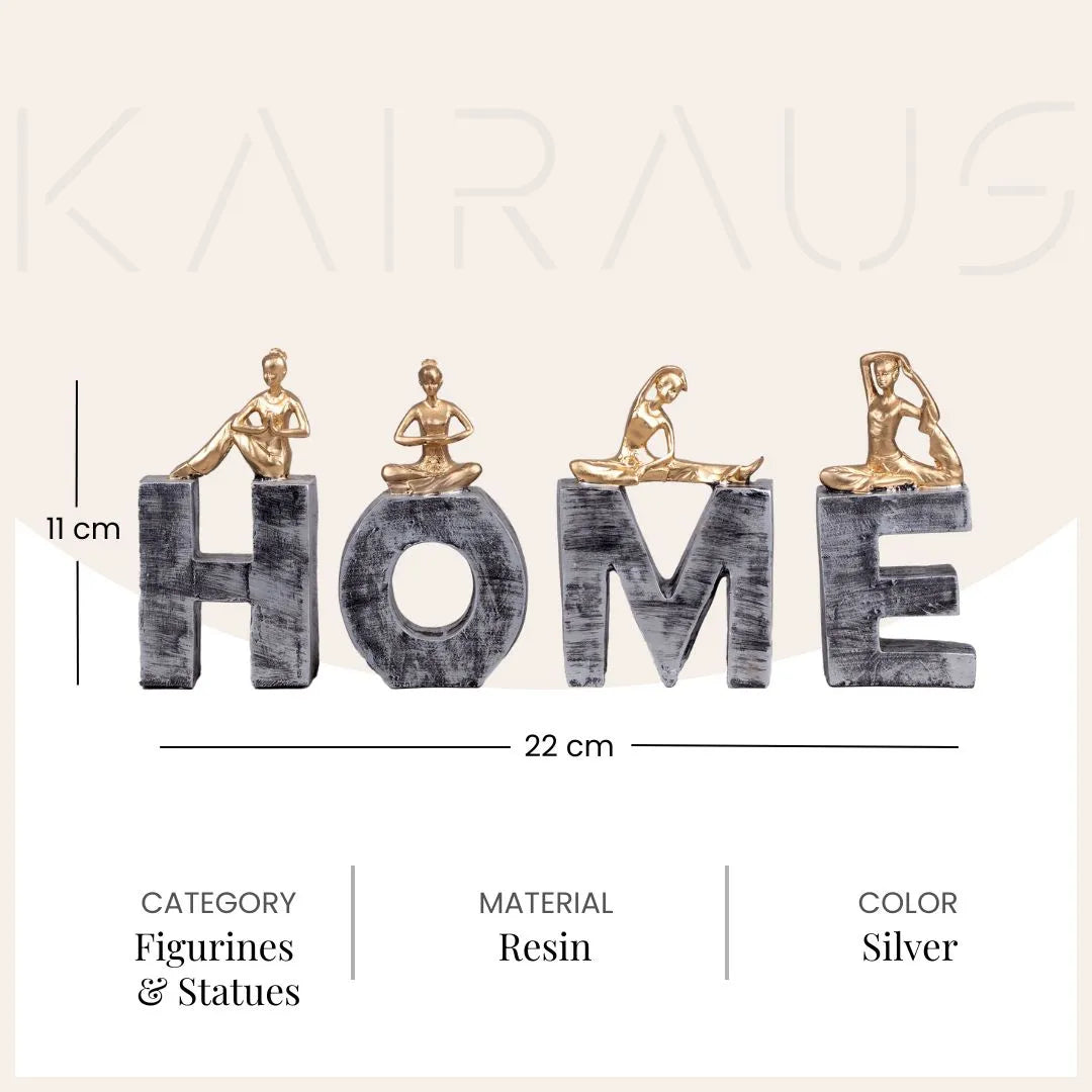Decorative yoga lettering for a calm home

