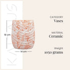 Elegant peach textured vase for modern home decor

