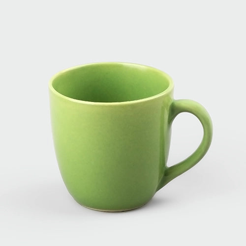 Elegant Pear Green Ceramic Cups with Glossy Finish