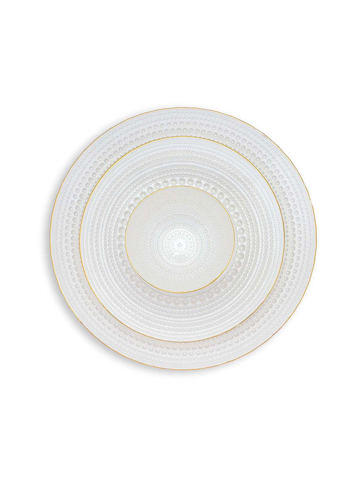 Pearlwave Real Gold Dinner Set 27 Pcs arranged on a dining table

