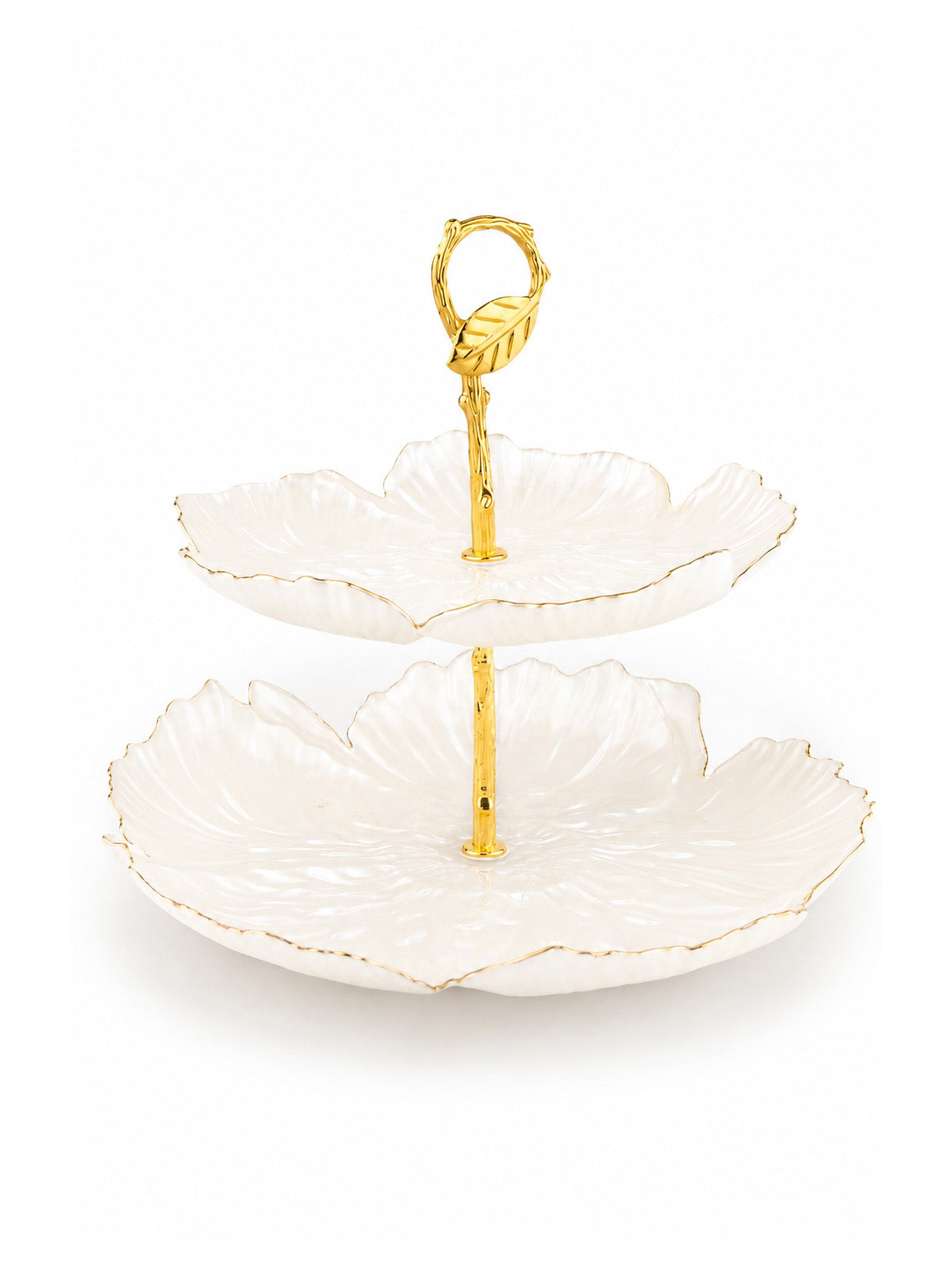 Petal & Vine Real Gold 2-Tier Serving Stand

