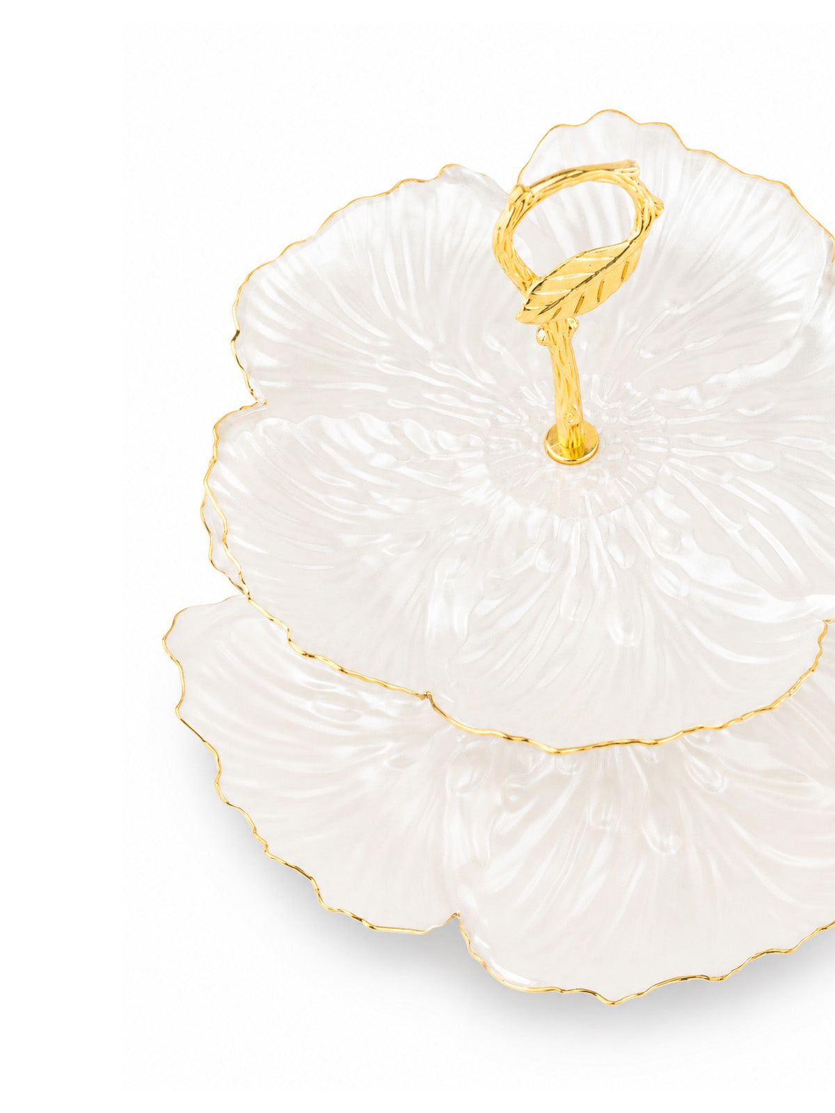Real gold two-tier serving stand

