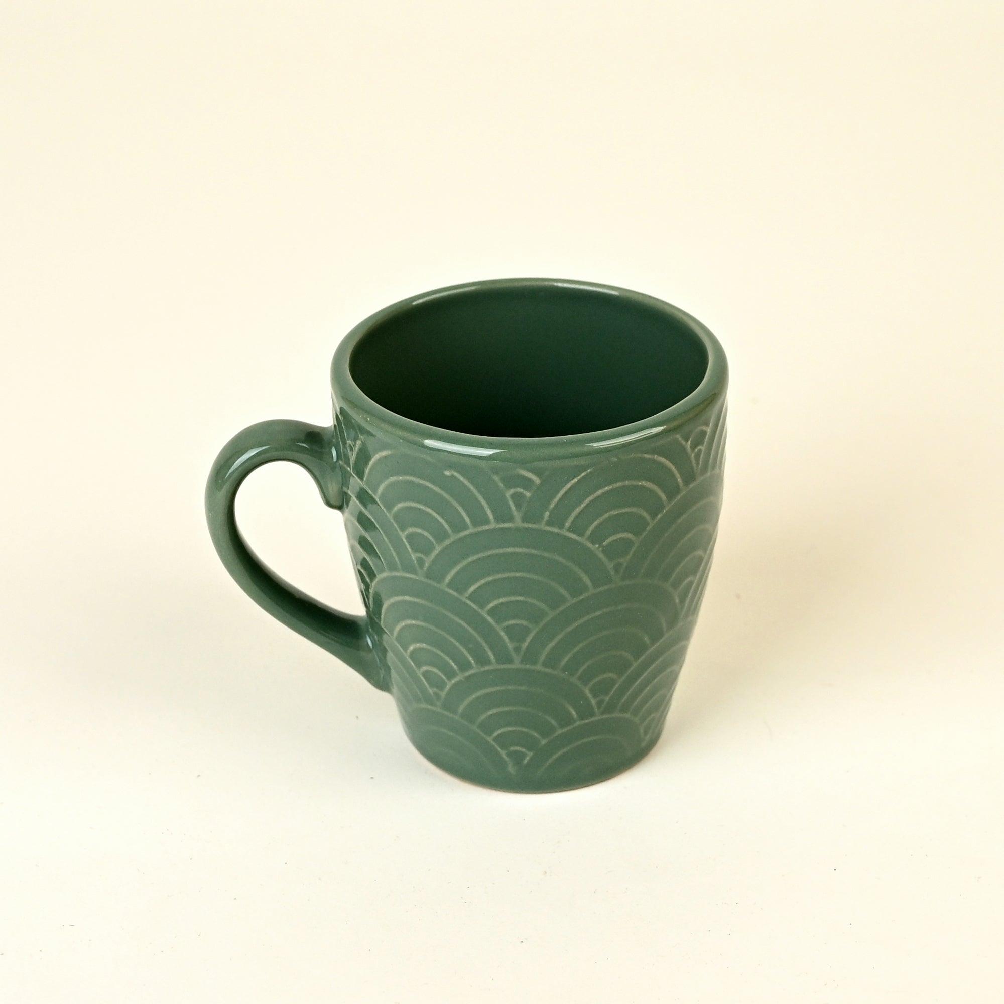 Pine green coffee mug set

