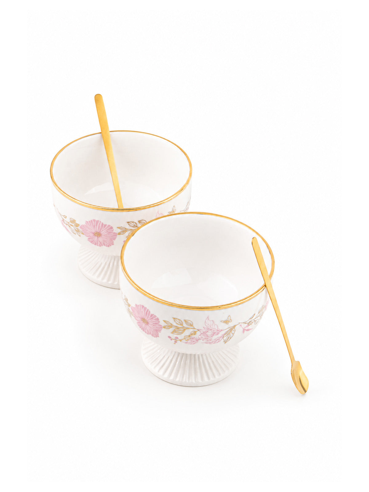 Pink Petal gold dessert serving bowls

