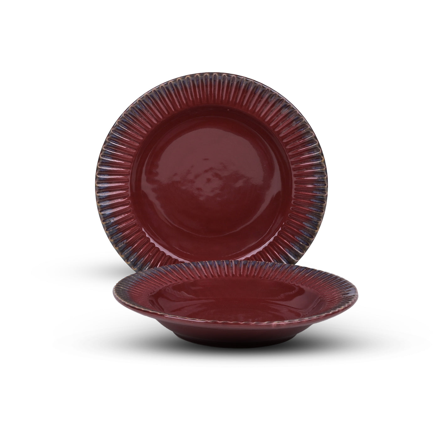 Majestic Maroon Ceramic Pasta Plates Set of 2 (9.5 inch)