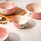 Premium pink bowls for dining and serving

