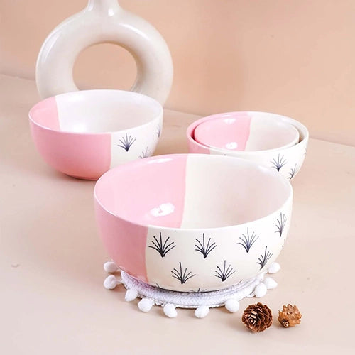 Elegant pink serving bowls for home dining

