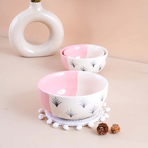 Premium blush pink tableware bowl set

