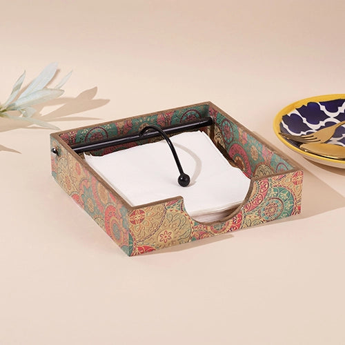 Luxury wooden tissue holder with polished finish
