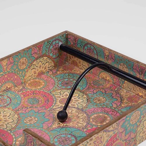 Stylish glossy wood tissue holder for living room
