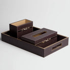 Elegant maroon leather bathroom set with premium finish

