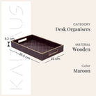 Premium maroon leather desk set for home office decoration

