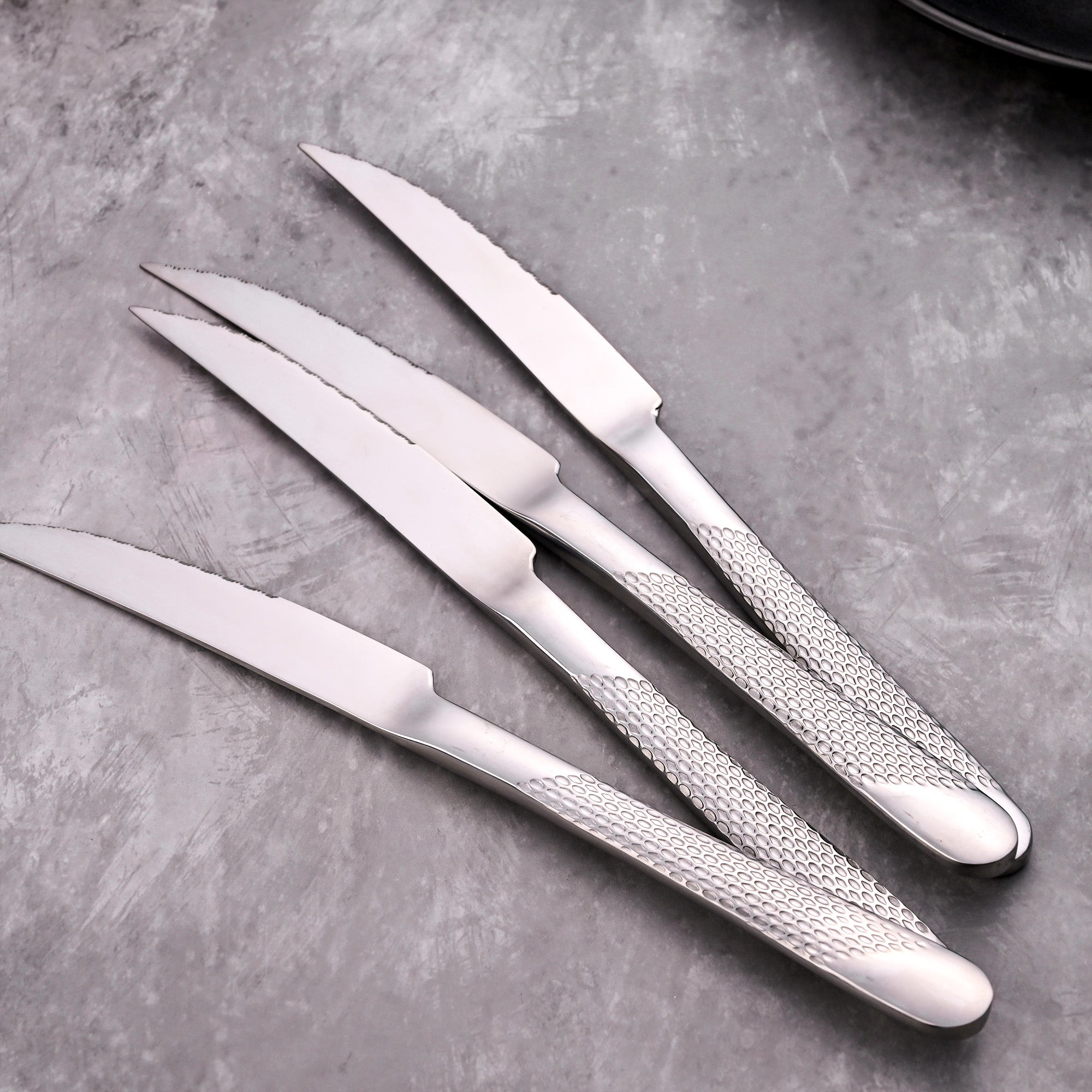 Set of 4 Prime Silver Stainless Steel Knives for Everyday Kitchen Use

