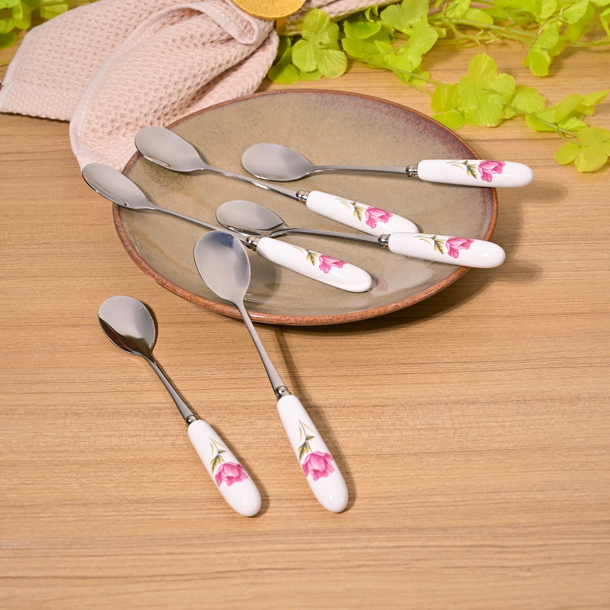 Premium Radiant Rose Dessert Spoon Set for Stylish Dining


