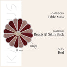 Flower-shaped red white placemat for dining table
