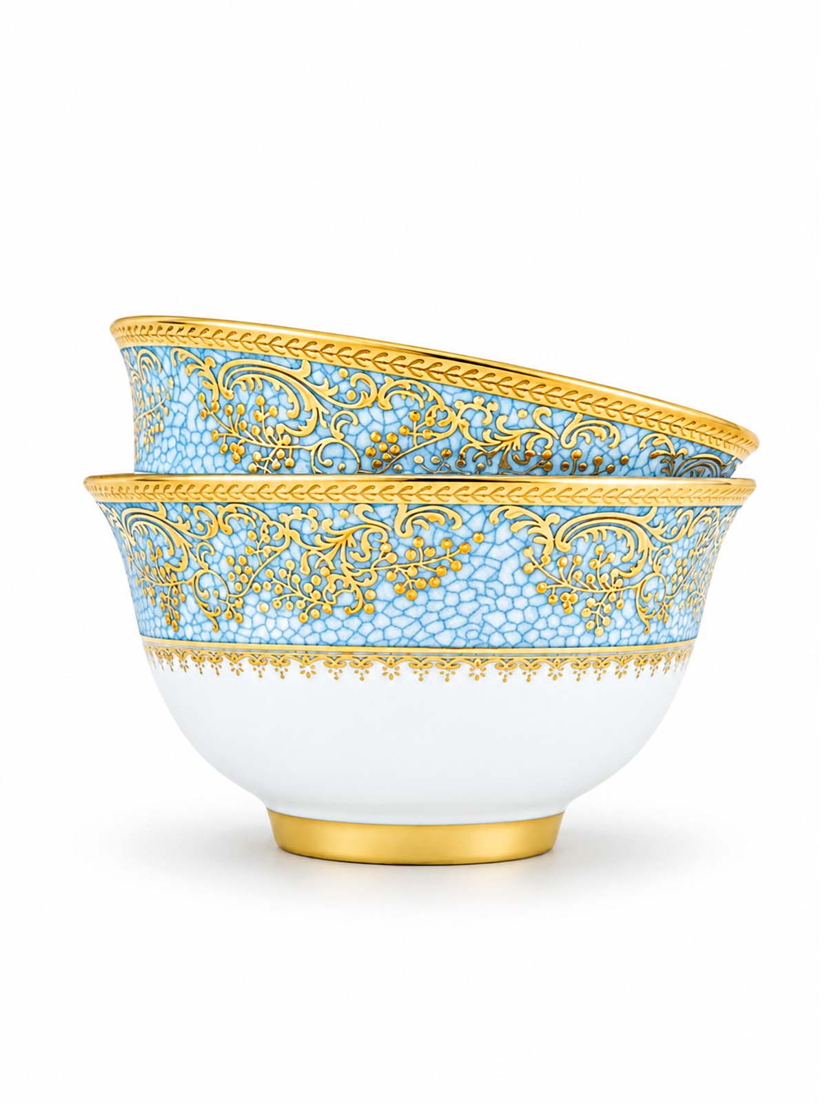 Riva Real Gold Dinnerware Set featuring beautifully designed plates and bowls


