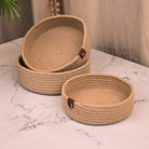 Round shaped storage basket set for home organization

