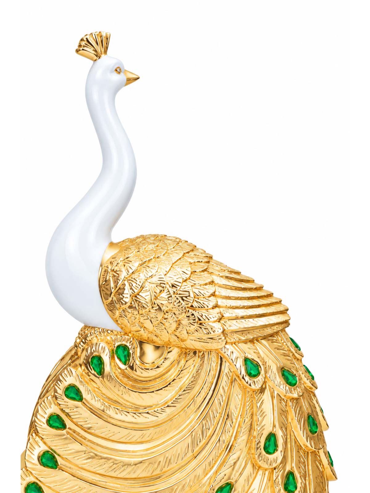 Decorative peacock-shaped clock showpiece for living room

