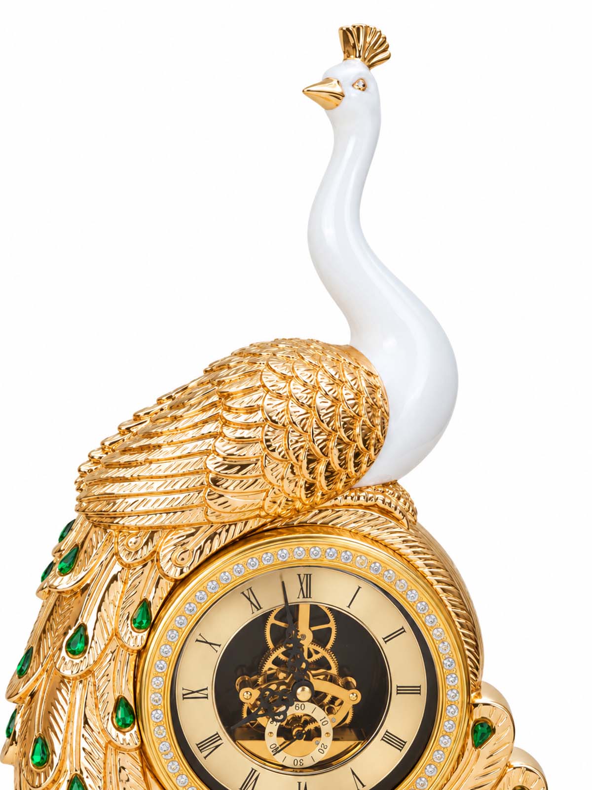 Royal Peacock Clock Showpiece side view

