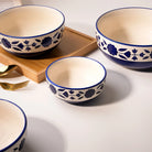Set of 4 royal blue bloom bowls

