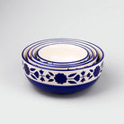 Four-piece royal blue bloom bowl set

