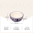 Royal blue printed bloom bowls for serving

