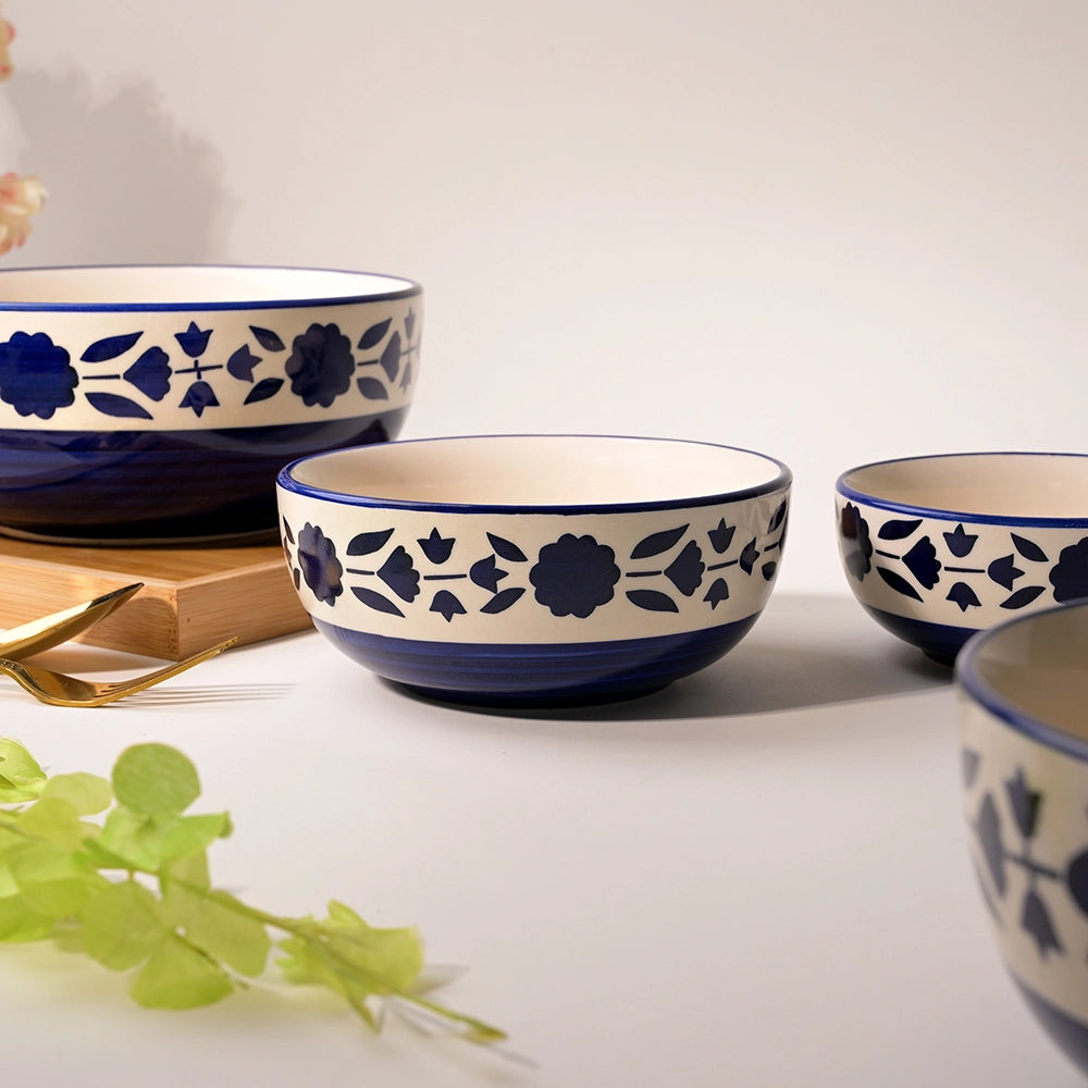 Elegant royal blue decorative bowls set of 4

