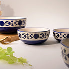 Elegant royal blue decorative bowls set of 4

