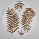 Gold and off-white decorative placemat for dining table
