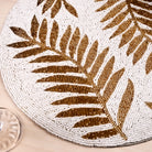 Premium handcrafted gold off-white table mat
