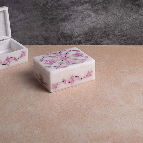 Premium pink marble jewelry vault with handcrafted detailing

