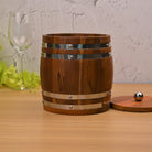 Rustic Wooden Ice Bucket with Handle for Convenient Serving