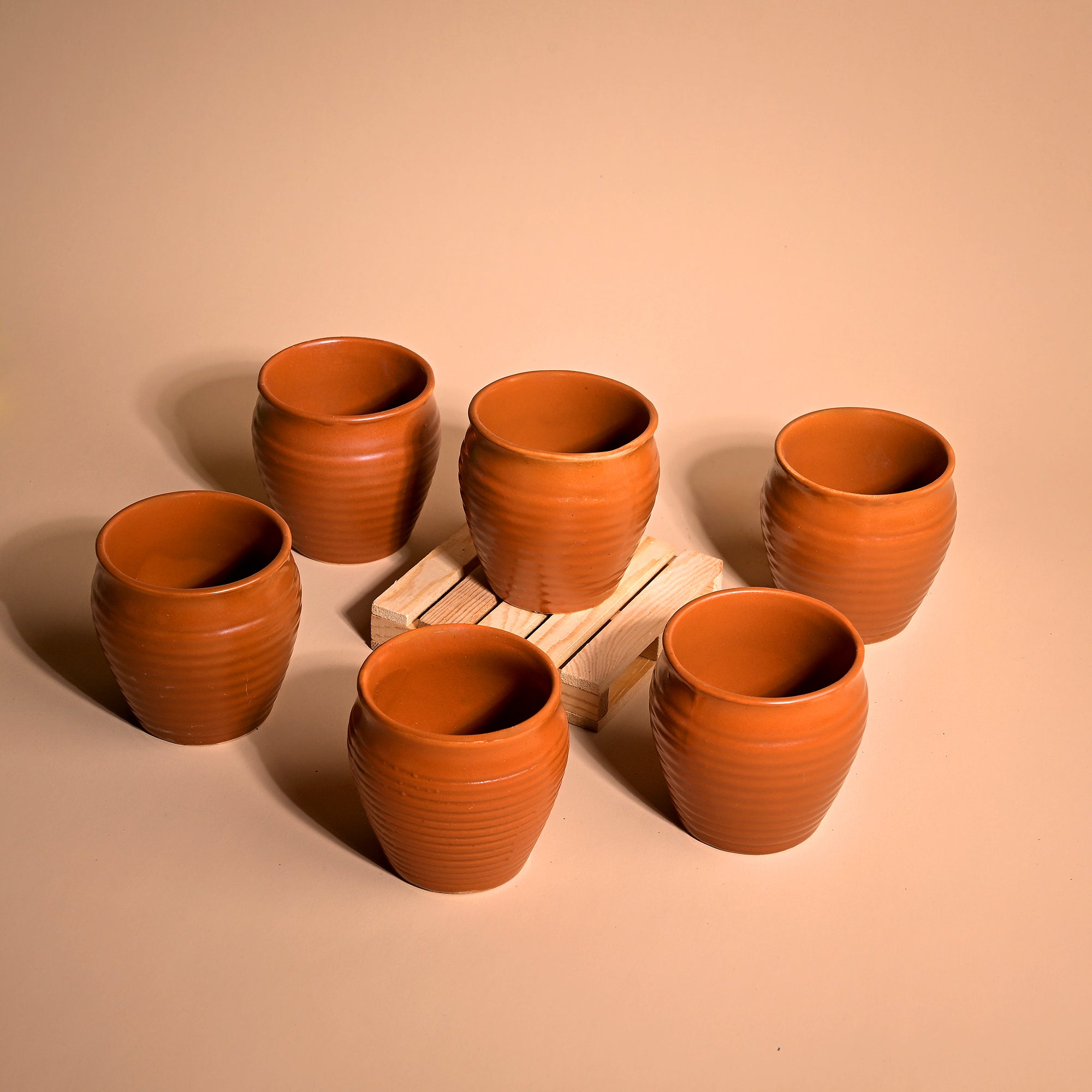 Rustic ceramic kulhad set of 6

