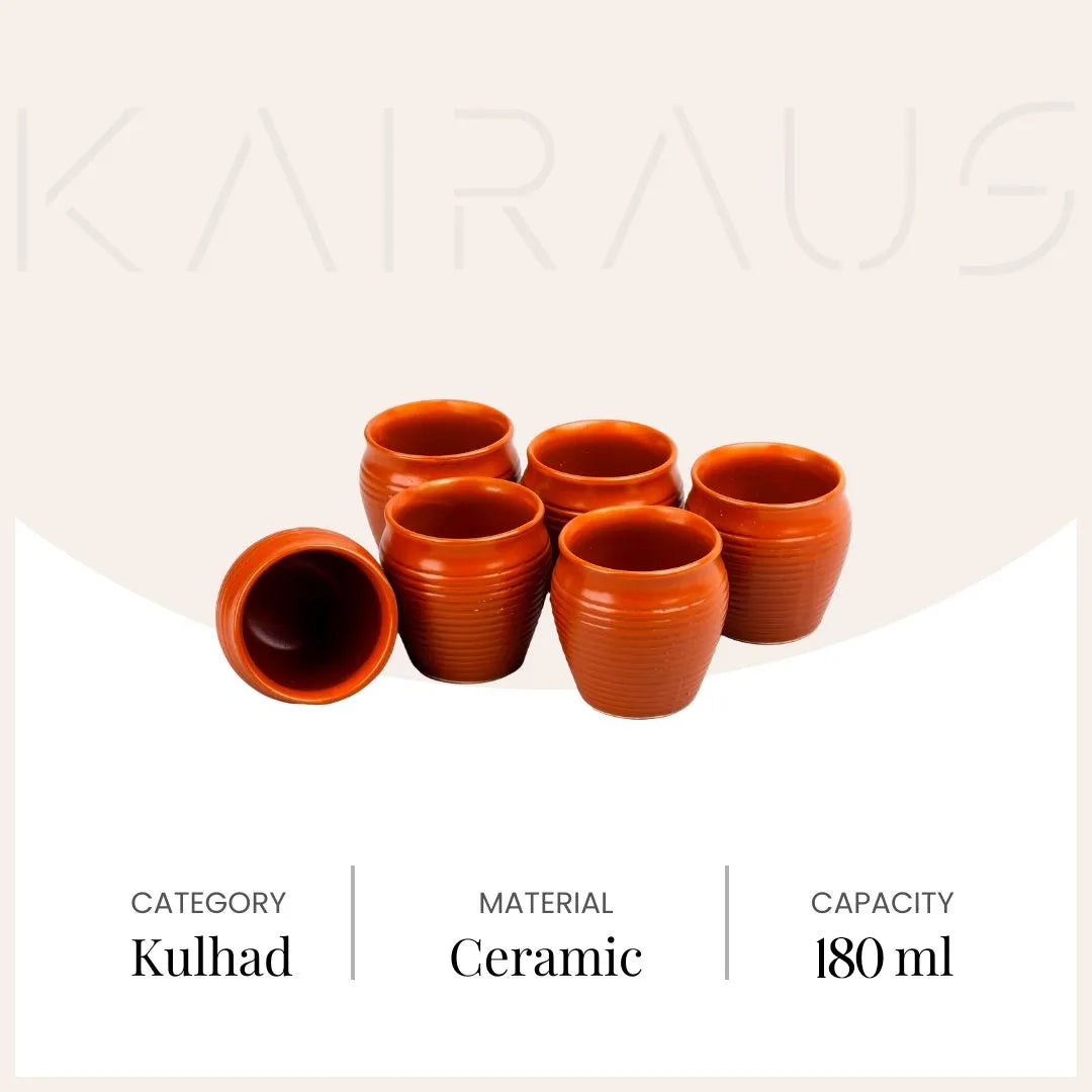 Rustic ceramic tea cups set


