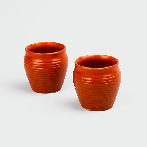 Ceramic kulhad set of six cups

