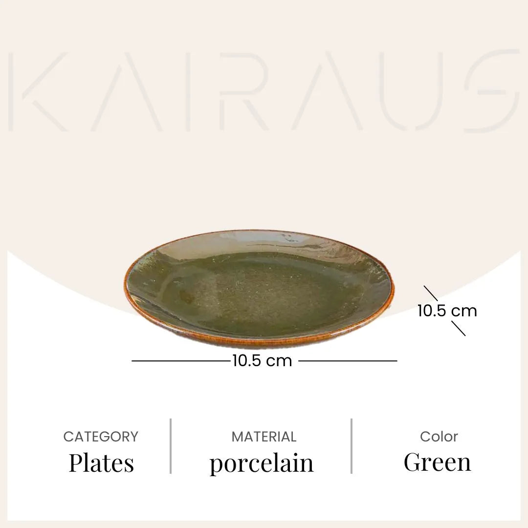Rustic green plates for everyday dining

