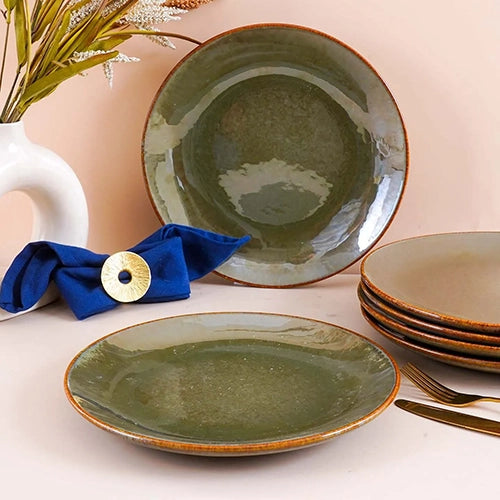 10.5 inch green dinner plates for main courses

