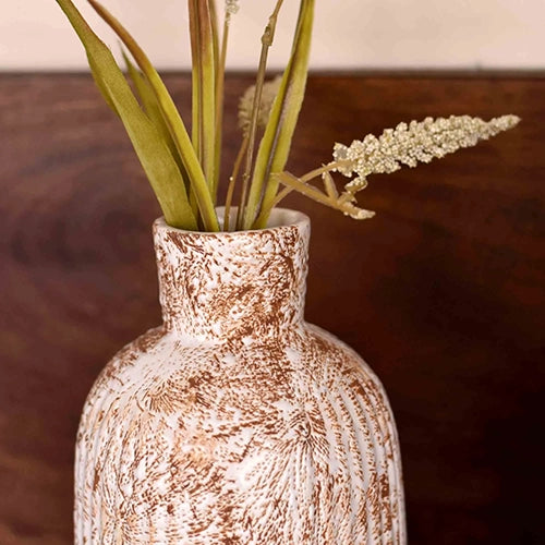 Minimalist white ceramic vase for modern rustic interiors

