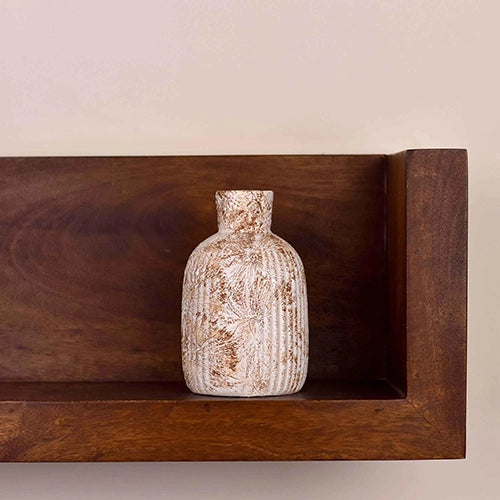 Rustic white flower vase for tabletop decoration

