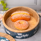 Alluring handcrafted wooden casserole with ocean-inspired design

